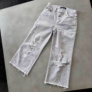 J Brand Liza Mid Rise Cropped Culotte Jeans, Size 25, Pale Ash